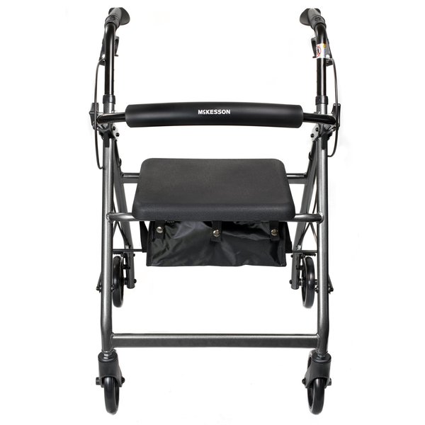 Mckesson 4-Wheel Rollator, McKesson, Silver, Folding Alum Frame, 300 lb. Cap 146-R726SL